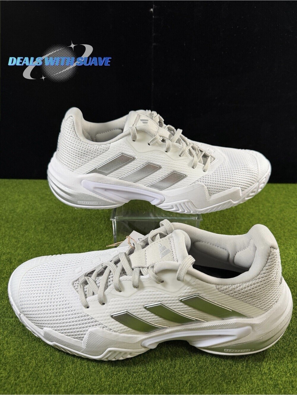 Adidas Barricade 13 Tennis Womens Grey, White Athletic Shoes IF0407 - Size 7.5